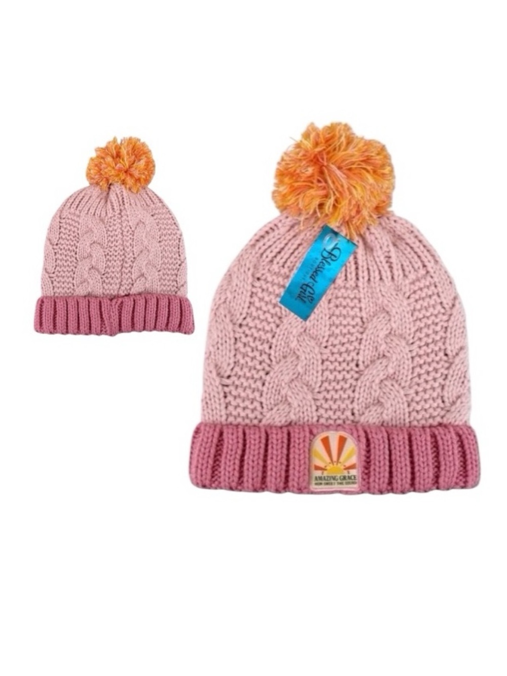 Blessed Girl “Amazing Grace How Sweet The Sound” Beanie With Pom Pom